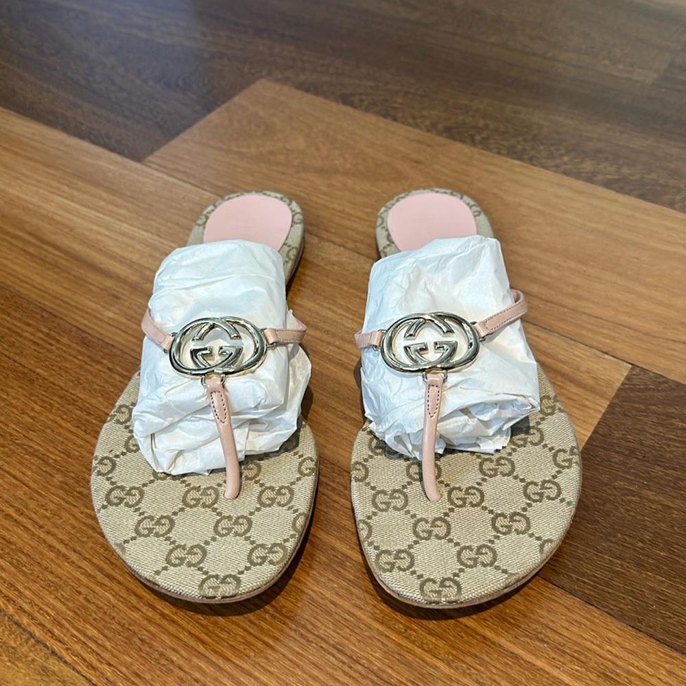 Gucci Pink Sandals with the GG